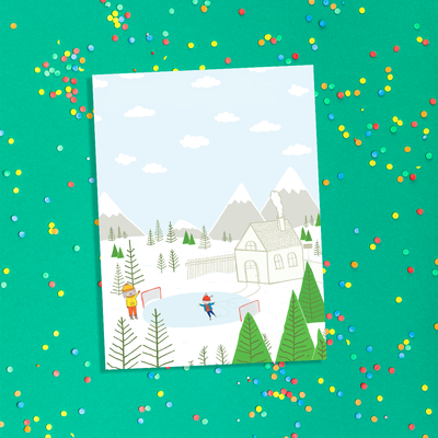 Lapins Malins - J'aime l'hiver - Carte de souhaits