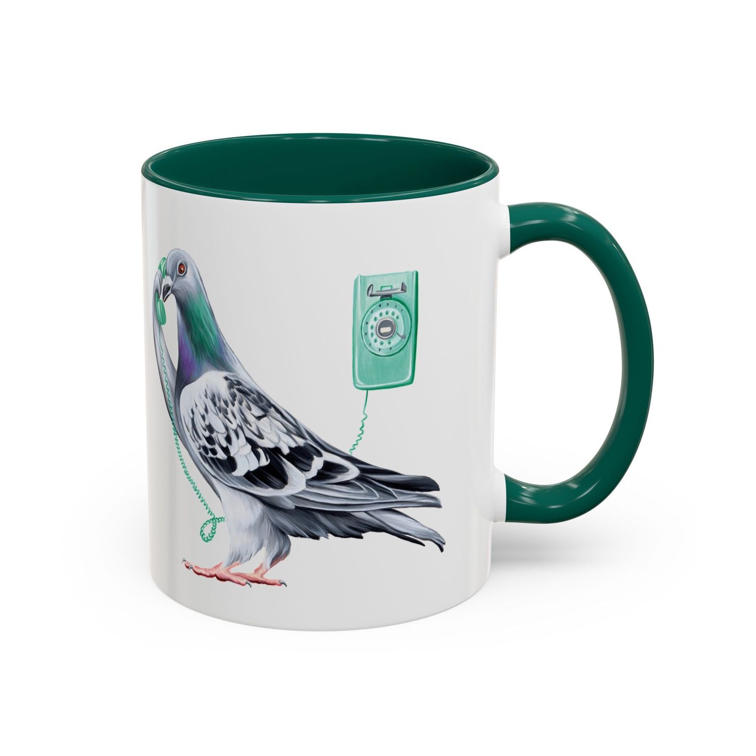 Tasse Pigeon au téléphone, Size: 11oz - 325ml