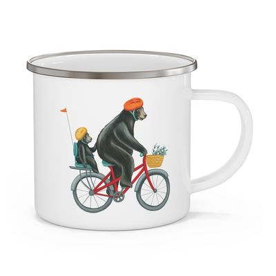 Tasse émail Ours à Vélo