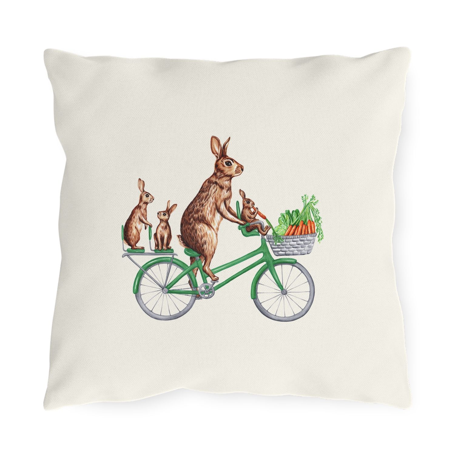Coussin Lapins a Vélo