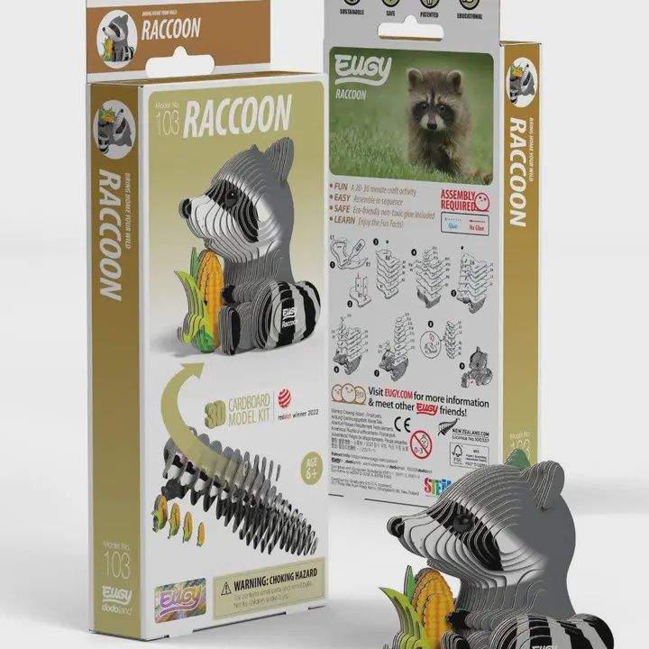 Raton laveur - puzzle 3D