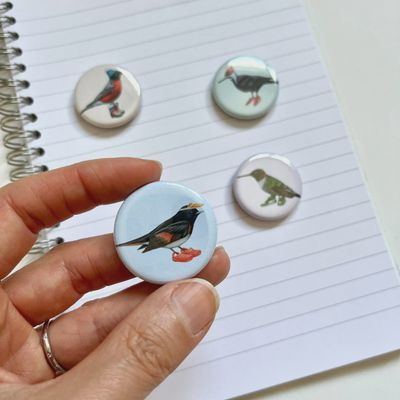 Aimant Plus d'Oiseaux à la mode (ensemble de 4)