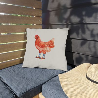 Coussin Poule en sandales