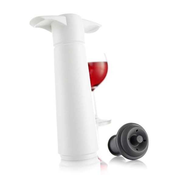 Pompe à vin sous vide Vacu Vin avec 1 bouchon, blanc