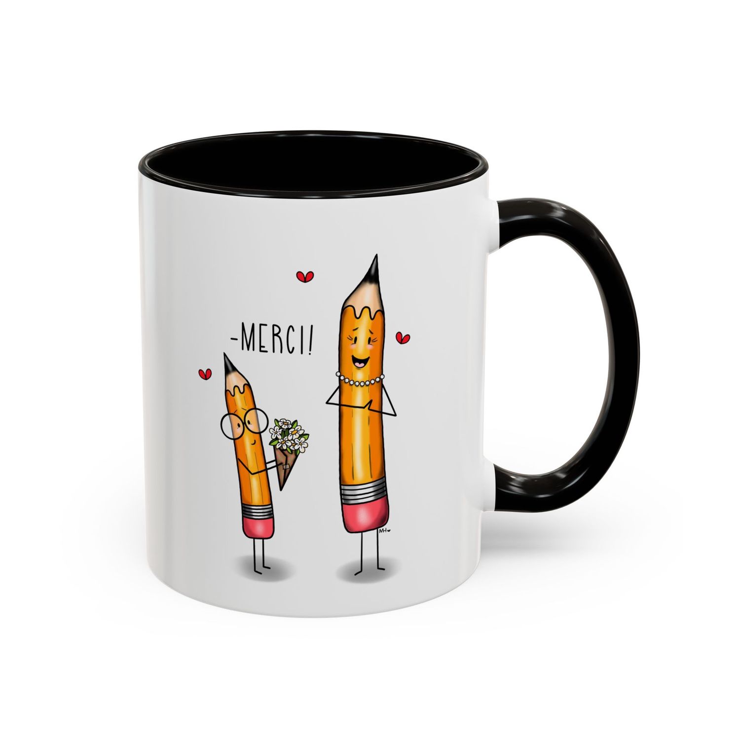 Tasse Merci prof - Crayons