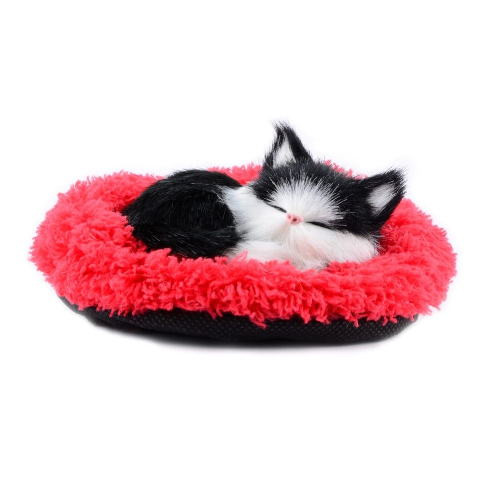 Peluche chat noir et blanc