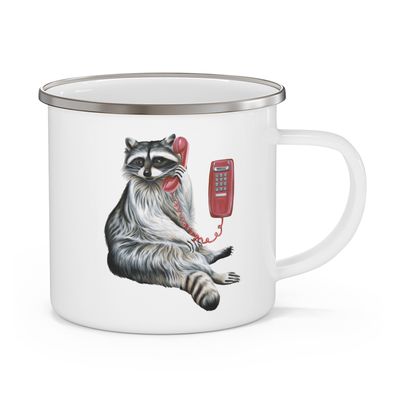 Tasse en émail Raton au téléphone