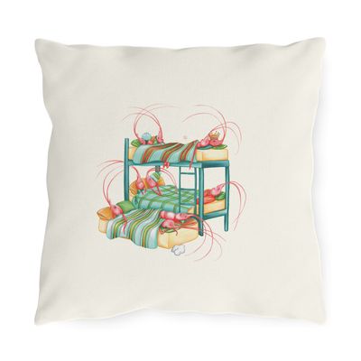 Coussin - Jeannette la Crevette au lit