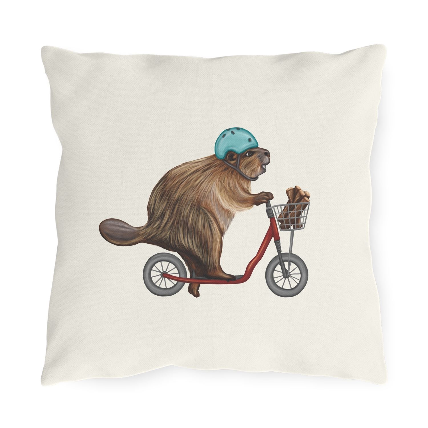 Coussin - Castor a Trotinette