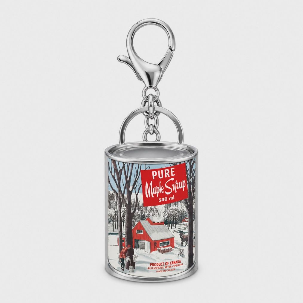 Porte-clés canette de sirop d'érable