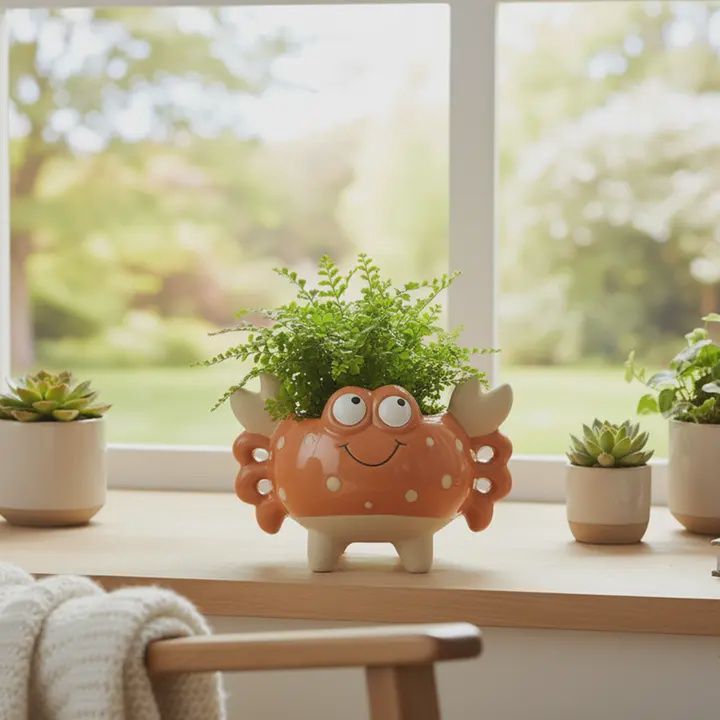 Cache-pot en céramique (crabe)