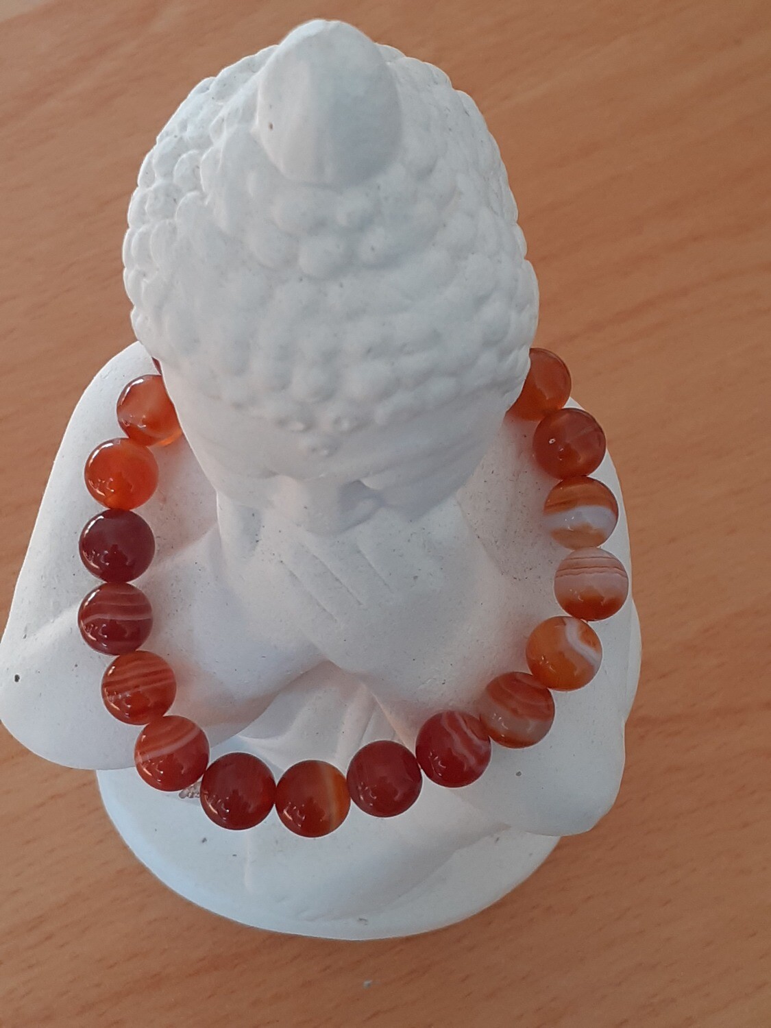 BRACELET BOULES 8 MM CORNALINE A  ( Brésil) FAIT MAIN
