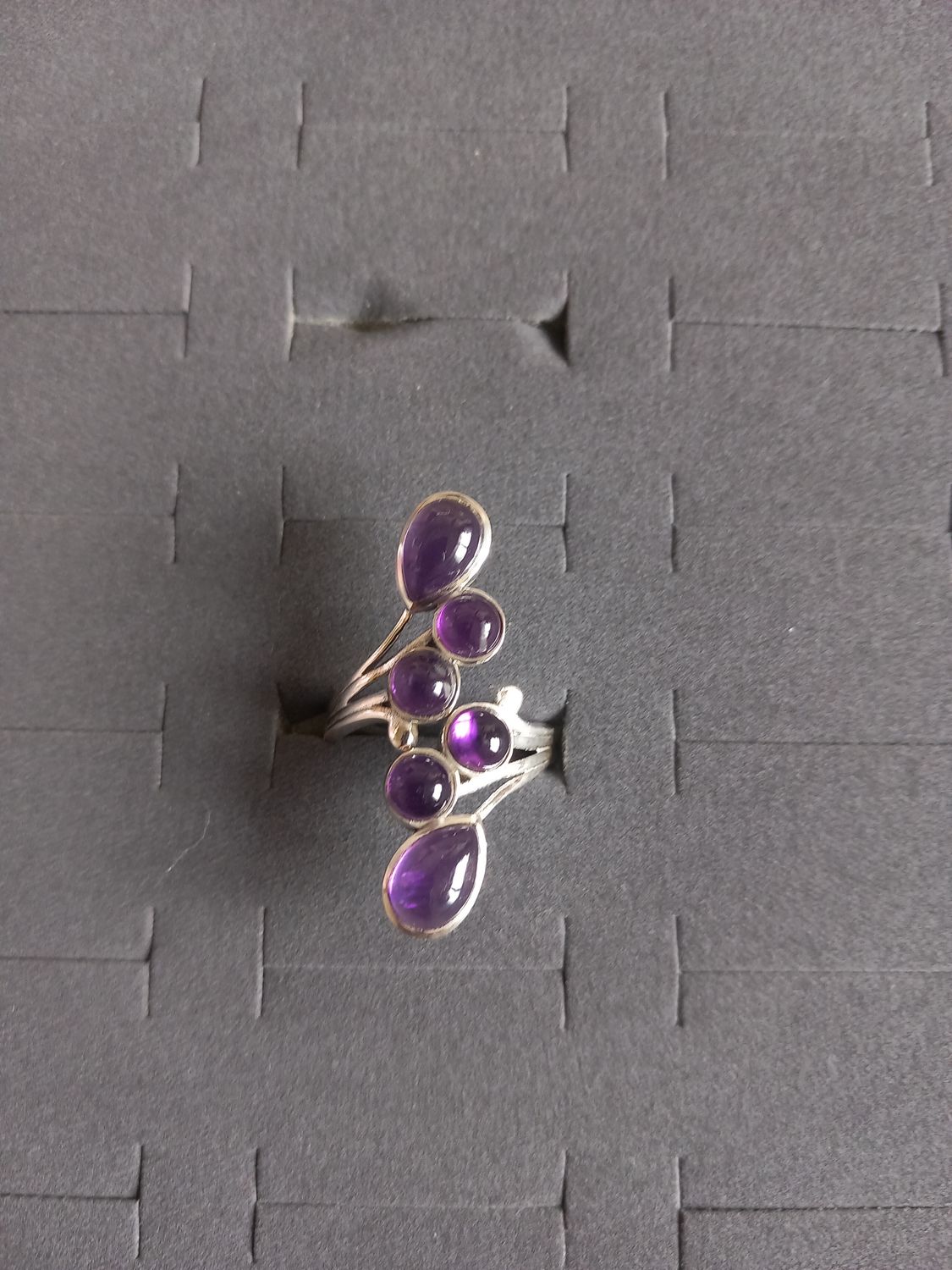 BAGUE AMETHYSTE ARGENT 925 REGLABLE