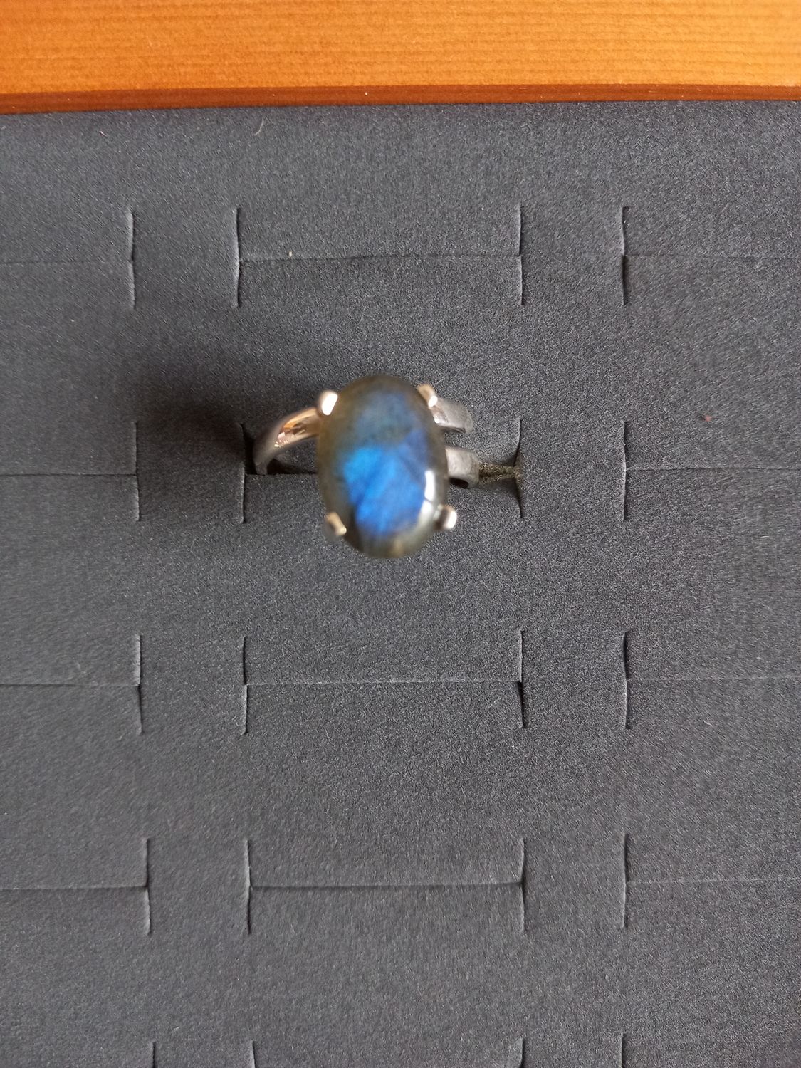BAGUE ARGENT 925 LABRADORITE REGLABLE