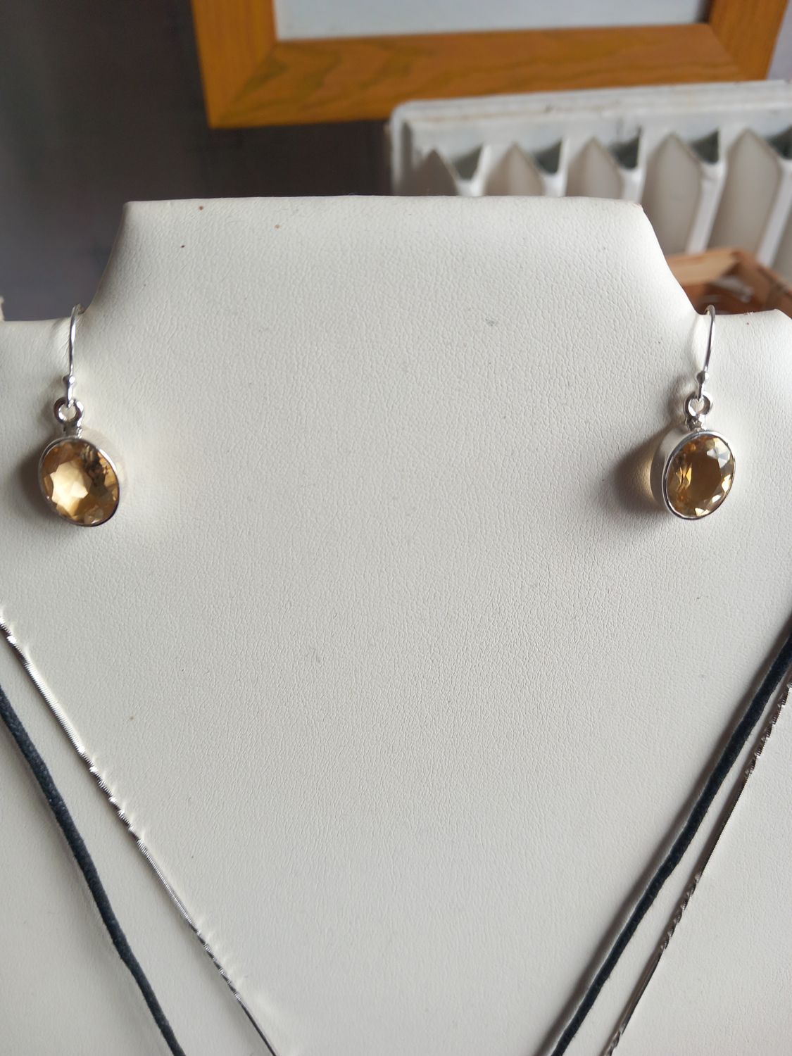 BOUCLES D OREILLES  ARGENT 925 CITRINES NATURELLES