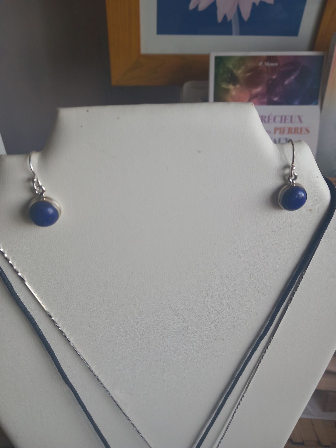 BOUCLES D OREILLES ARGENT 925 LAPIS LAZULI