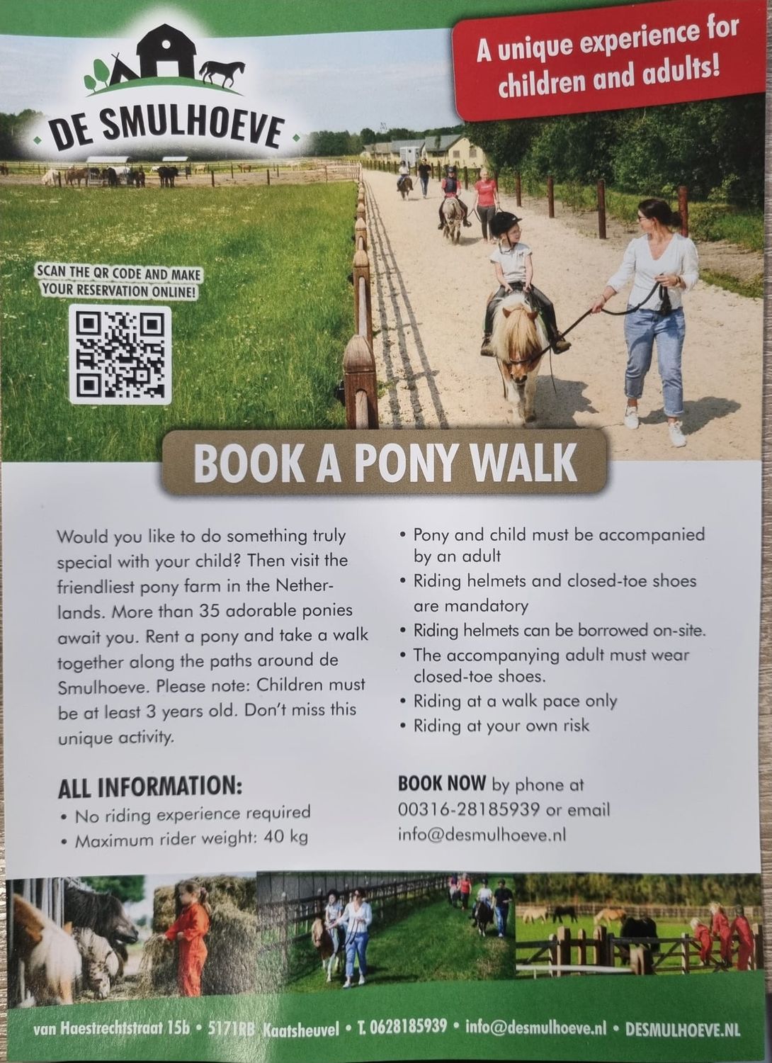 De Smulhoeve in Kaatsheuvel: boek een wandelpony. EN