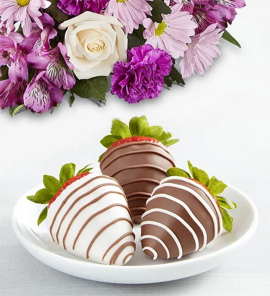 Lavender Garden &amp; Drizzled Strawberries