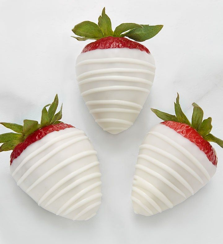 Pure White Dipped and Drizzled Strawberries