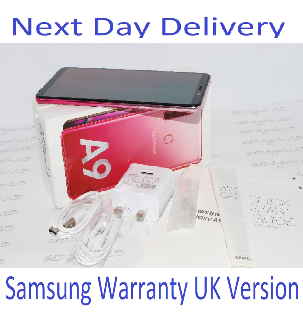 NEW Samsung Galaxy A9 (2018) SM-A920F - 6GB RAM 128GB PINK , Single Sim UNLOCKED UK Version