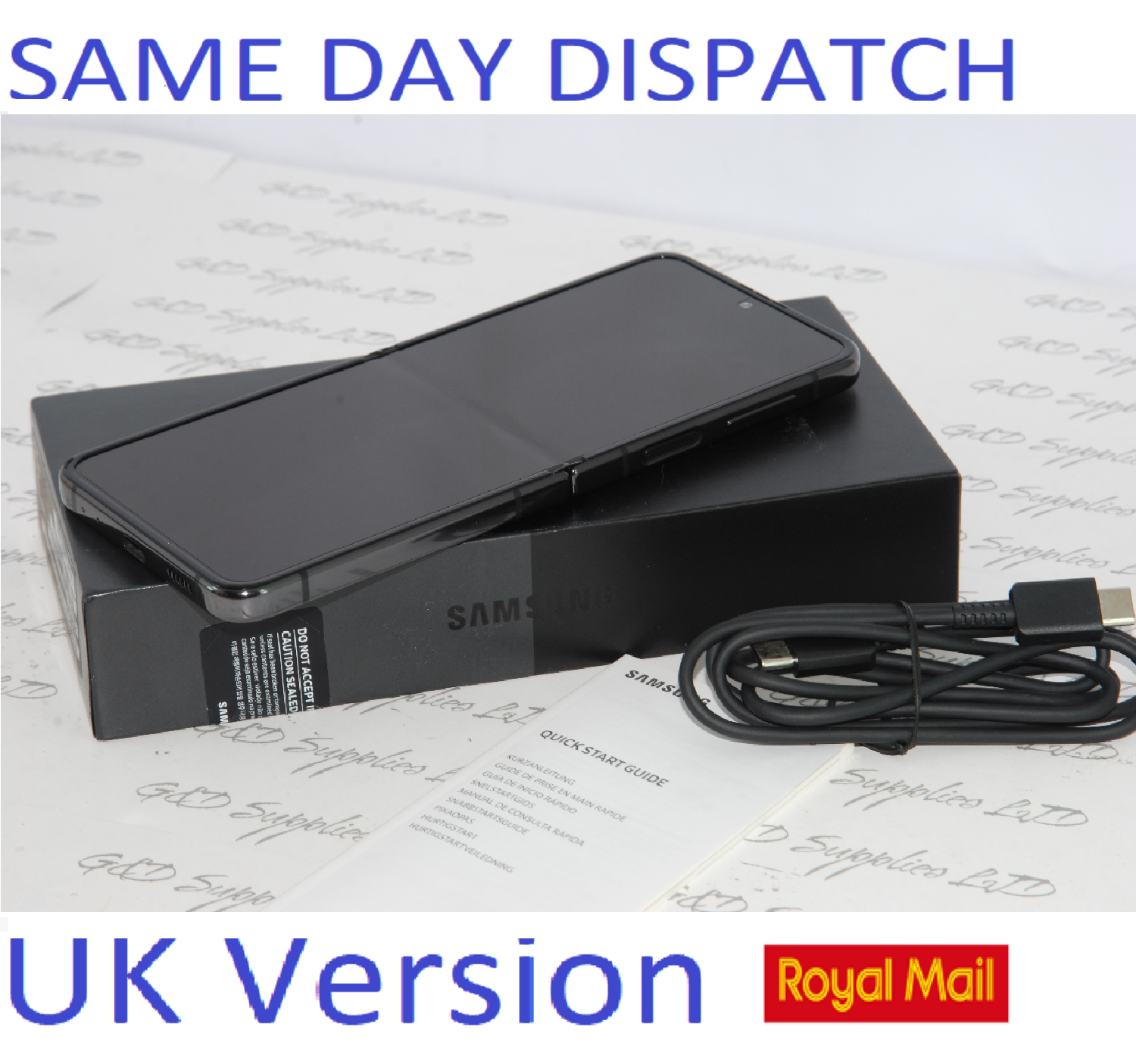 Samsung Galaxy Z Flip4 Graphite 6.7" 128GB 5G Unlocked  NEW Condition UK Version