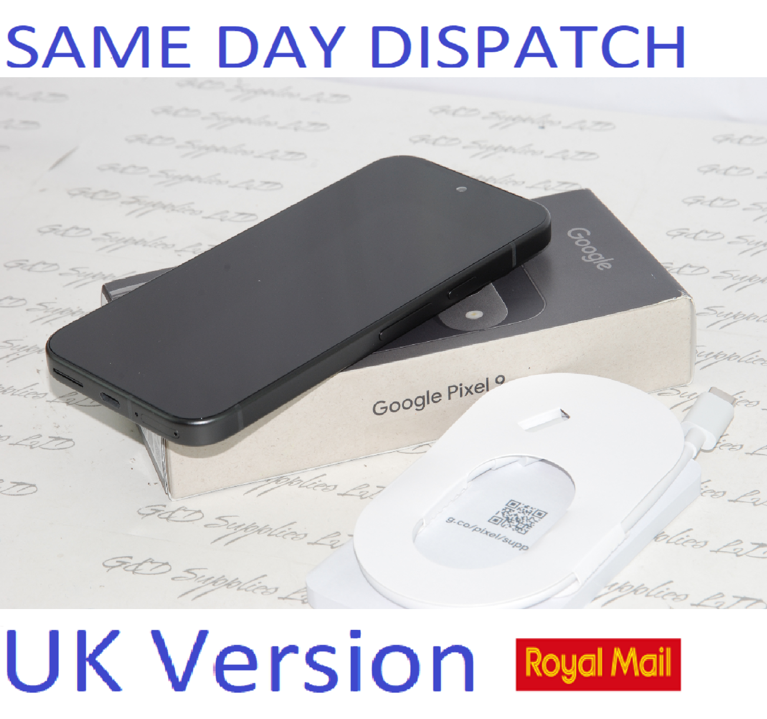 #! Google Pixel 9 Mobile Phone 128GB (Unlocked) Obsidian 5G Sim-free UK Version  Good Condition