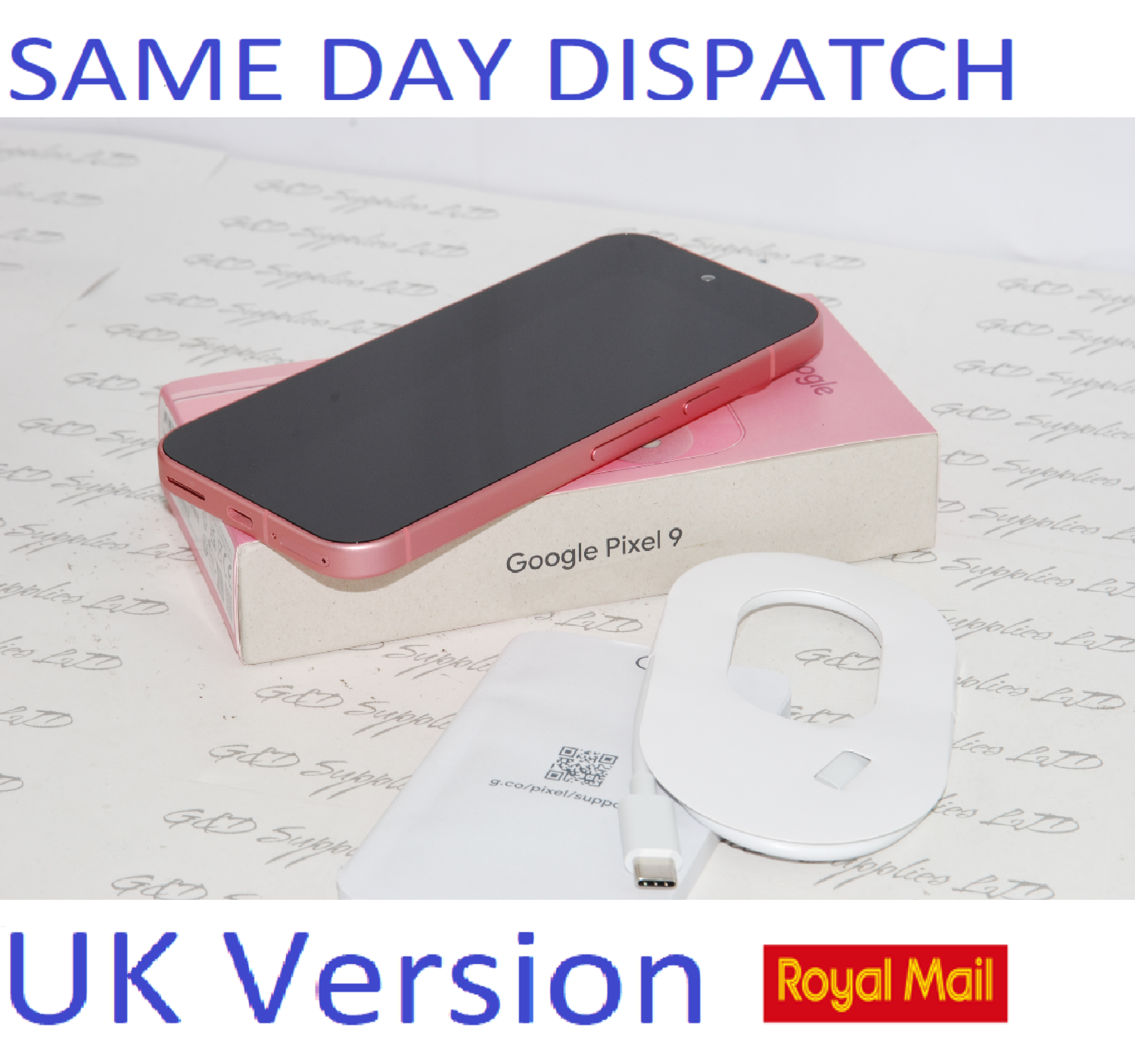 ! Google Pixel 9 Mobile Phone 128GB (Unlocked) Peony 5G Sim-free UK Version  Used Condition