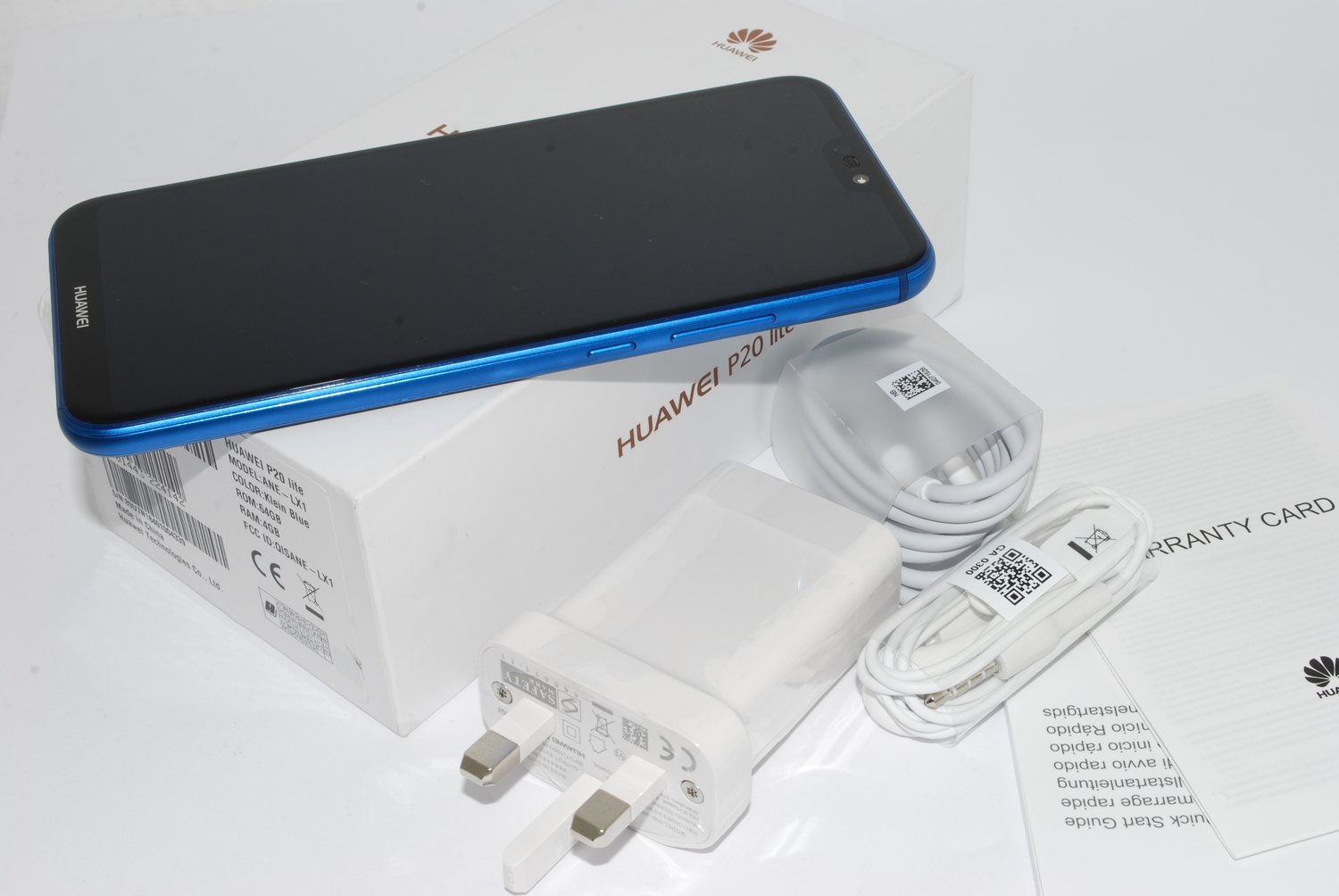 NEW Huawei P20 Lite Blue 5.84" 64GB 4G LTE Octa Core Sim Free LX1 Unlocked