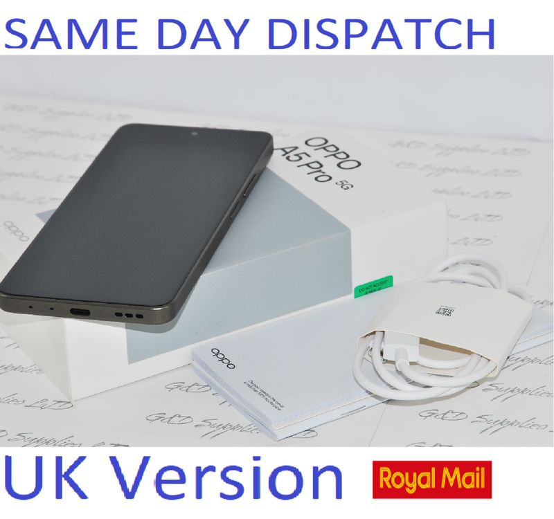 OPPO A5 Pro 5G  8GB RAM 256GB Black Dual-SIM Factory Unlocked UK version NEW Condition #