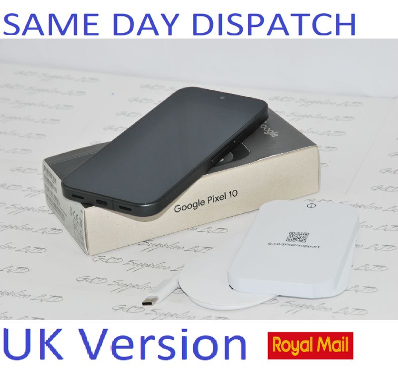 Google Pixel 10 Mobile Phone 128GB (Unlocked) Obsidian 5G Sim-free UK Version  New Condition