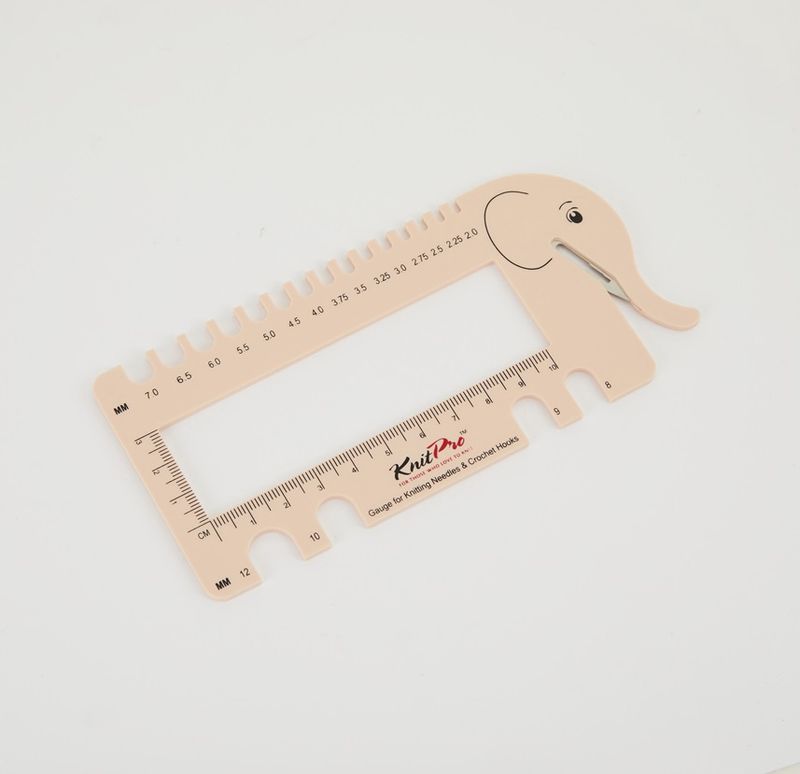 KnitPro - Knitting Needle &amp; Crochet Gauge w Yarn Cutter