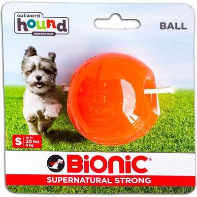 OUTWARD HOUND BIONIC BALL DOG TOY, MEDIUM, ORANGE