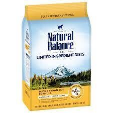 NATURAL BALANCE L.I.D. LIMITED INGREDIENTS DIETS DRY DOG FOOD DUCK & BROWN RICE FORMULA 12 LBS (5/22)