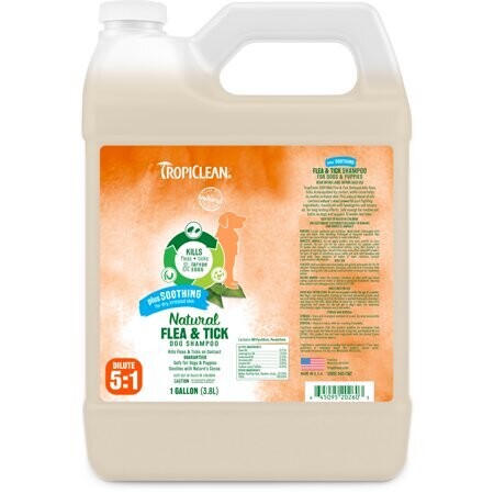 TOPICANA Natural Flea & Tick Dog Shampoo Plus Soothing, 1 Gallon