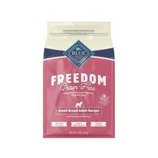 **ORDER SINGLE BAGS OR CHOOSE BULK DISCOUNT** Blue Buffalo Freedom Grain Free with Chicken, Peas & Potatoes Small Breed Dry Dog Food 4 LBS (2/22)