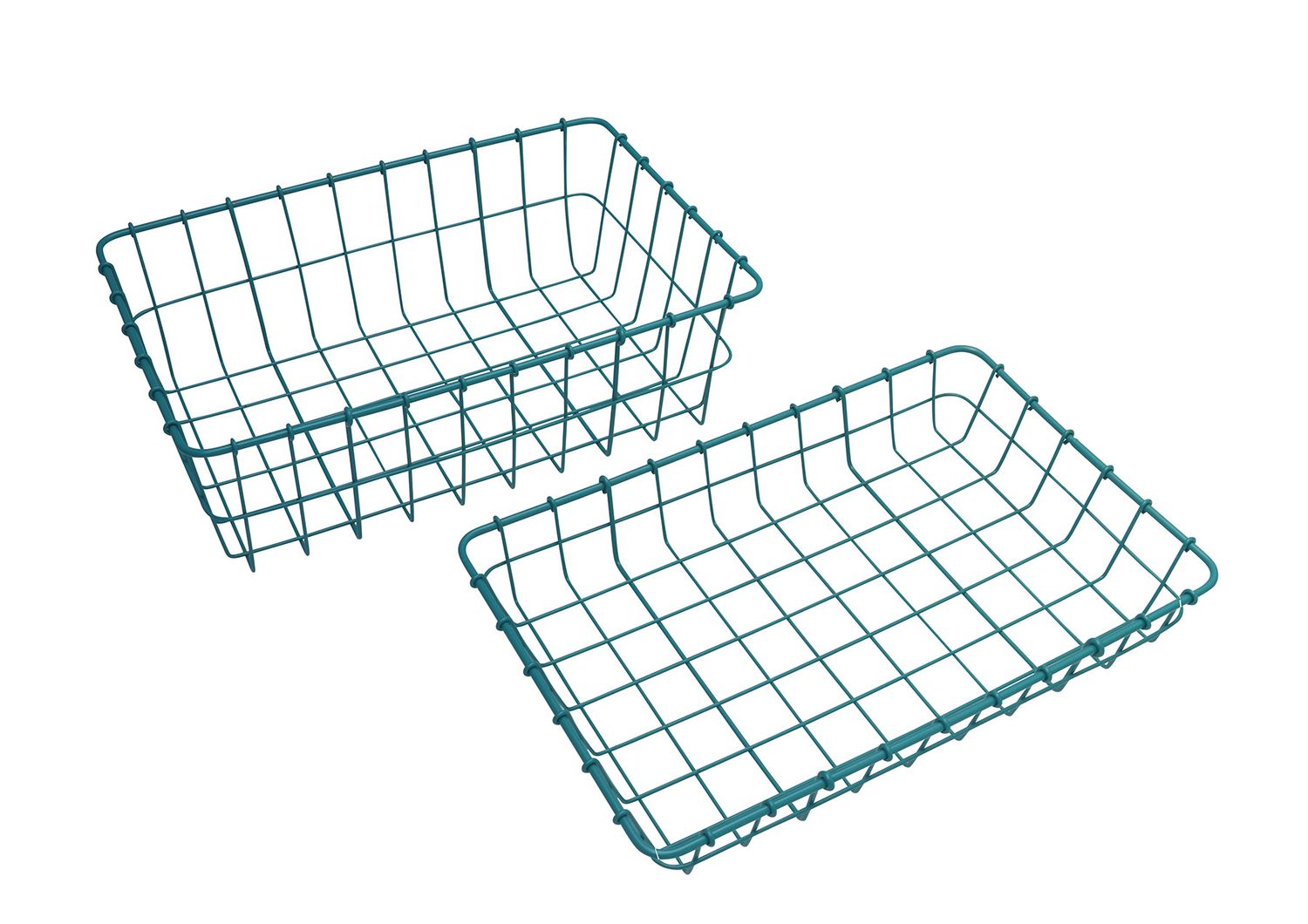 Tanaka Basket Stainless Steel 1/2 Height Teal