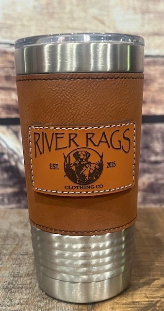 20 oz  leather wrapped tumbler with patch Labrador Retriever duck