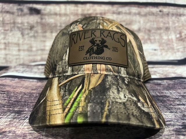 OG River Rags Trucker 111 Mossy Oak Habitat/brown Duck fetcher patch