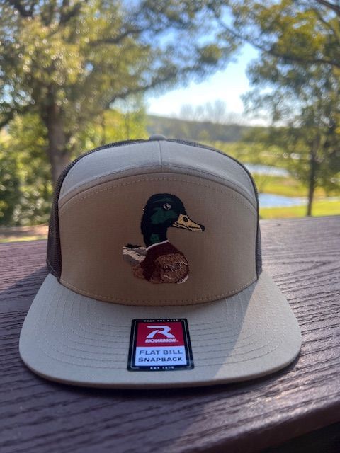 River Rags R168 7 panel Khaki / Brown embroidered mallard