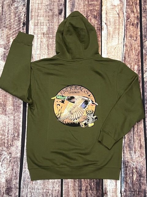 Mallard Sunset hoodie Army Green