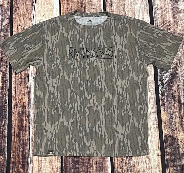 Mossy Oak washed out vintage Camo tee River Rags OG logo