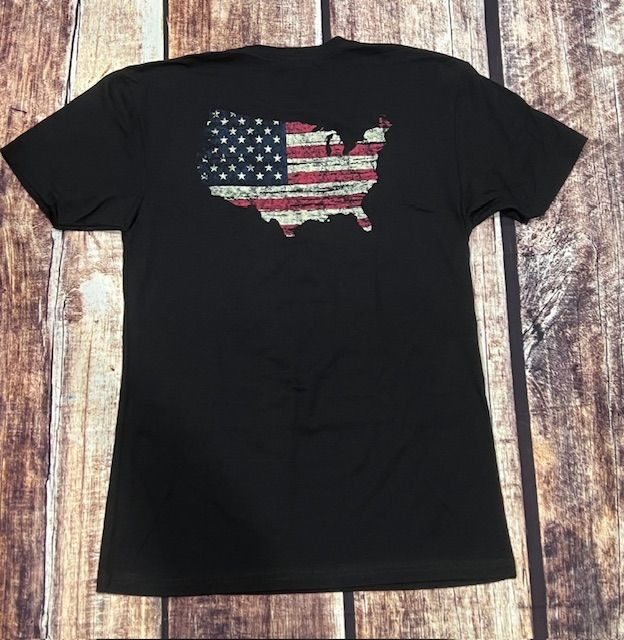 Distressed American Tee Black