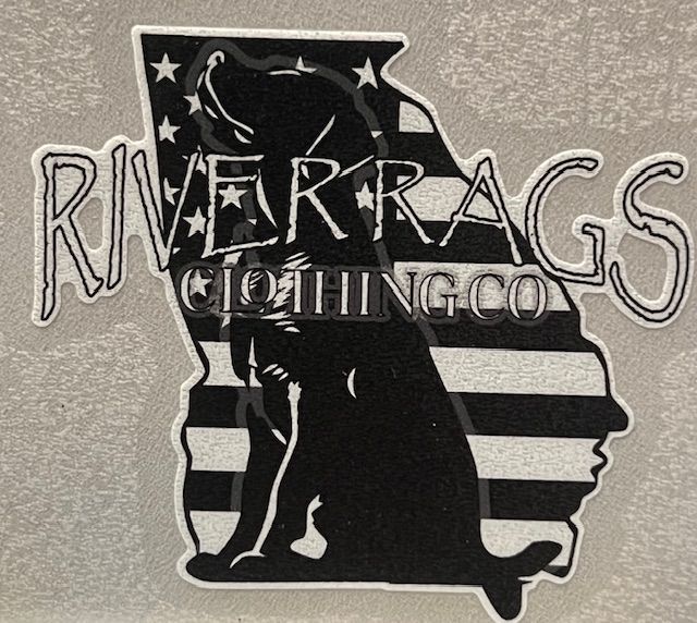 RIVER RAGS Georgia Lab sticker.