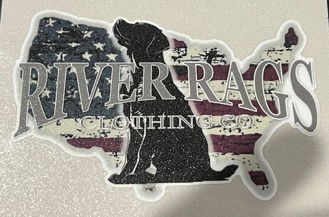 RIVER RAGS American Lab sticker.