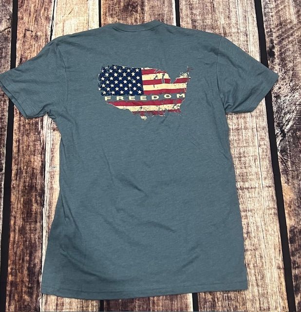 CK FREEDOM Flag Tee Heather Slate Blue