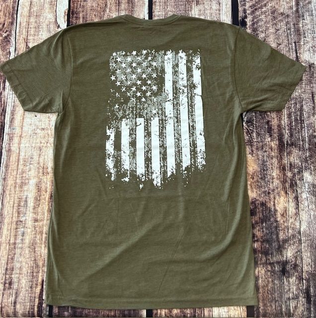 Distressed constitution Tee Military Green