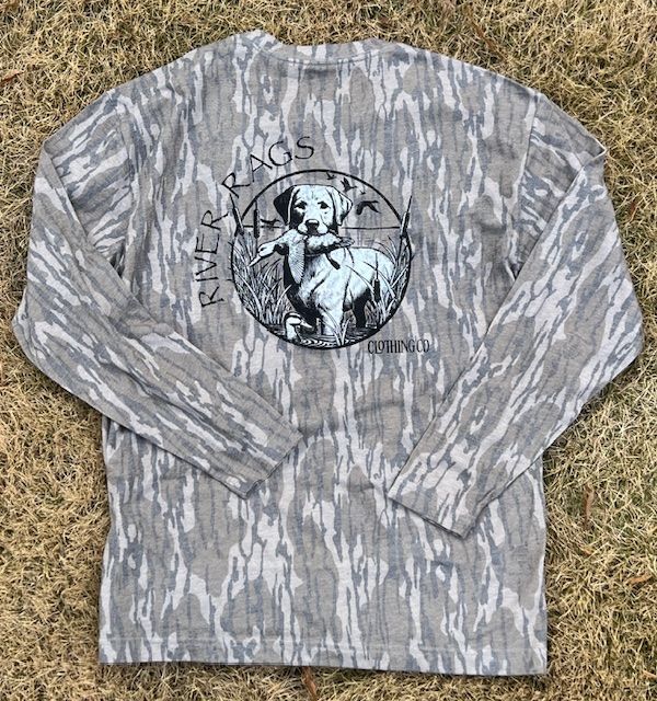 Mossy Oak washed out vintage Camo long sleeve tee duck fetcher max