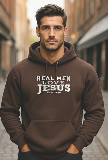 Real men Hoody chestnut Real men Hoody chestnut