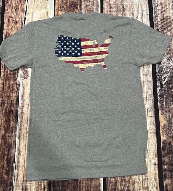 Distressed American Tee heather Gray Distressed American Tee heather Gray