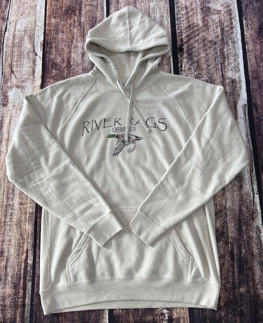 Lone Mallard logo Hoodie Raglan sweatshirt Stone Heather